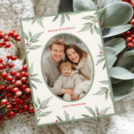 Foto Botánica Vintage Verde Feliz Navidad