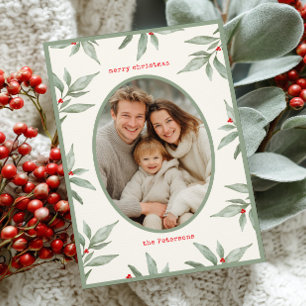 Foto Botánica Vintage Verde Feliz Navidad