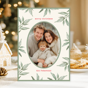 Foto Botánica Vintage Verde Feliz Navidad