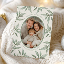 Foto Botánica Vintage Verde Feliz Navidad