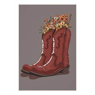 Foto Botas de Vaquero con Flores Silvestres