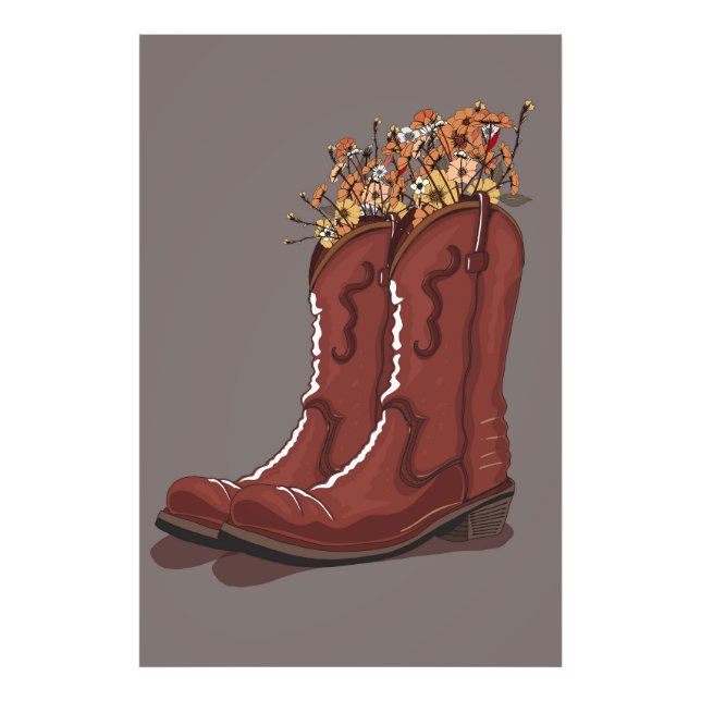Foto Botas de Vaquero con Flores Silvestres (Frente)