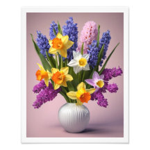 Bouquet de primavera de Daffodils Hyacinths White