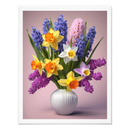 Foto Bouquet de primavera de Daffodils Hyacinths White