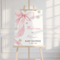 Bow Pink Cold Fuera De La Señal De Bienvenida Baby