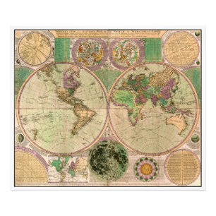 Foto BOWLES Mapa nuevo y preciso del mundo marcando