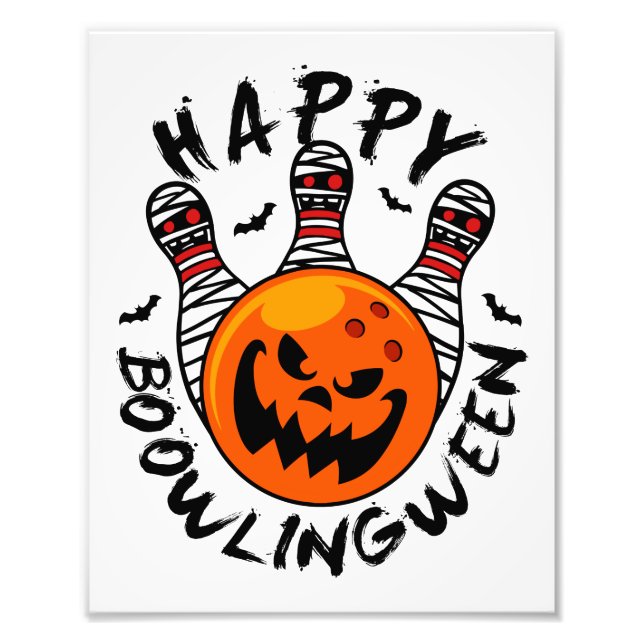 Foto Bowling Halloween Bowler Happy Bowlingween (Frente)