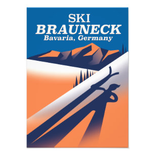 Foto Brauneck Bavaria, poster de esquí vintage.
