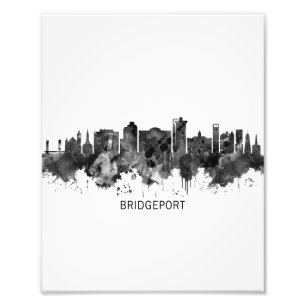 Foto Bridgeport Connecticut Skyline BW