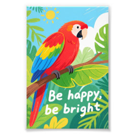 Foto Bright Tropical Parrot Quote Art