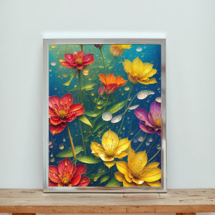 Foto Brillante en flor: Flores besas de lluvia
