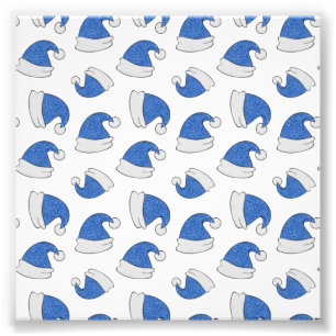 Foto Brillantes Navidad Blue Santa Hat Feliz Navidad