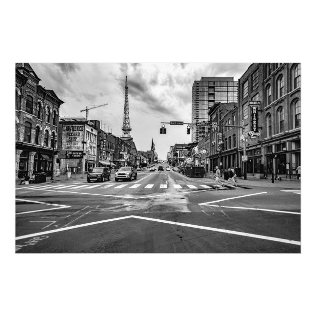 Foto Broadway En Nashville Tennessee Blanco Y Negro (Frente)