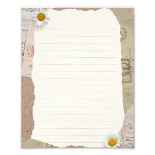 Foto Brown Beige Vintage Scrapbook Lined Notes