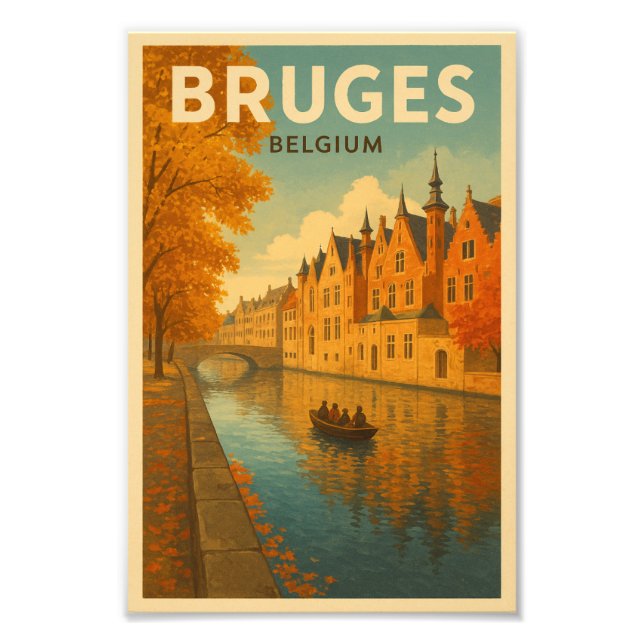 Foto Bruges Belgium Illustration Travel Art (Frente)