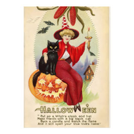 Foto Bruja de Halloween y gato negro