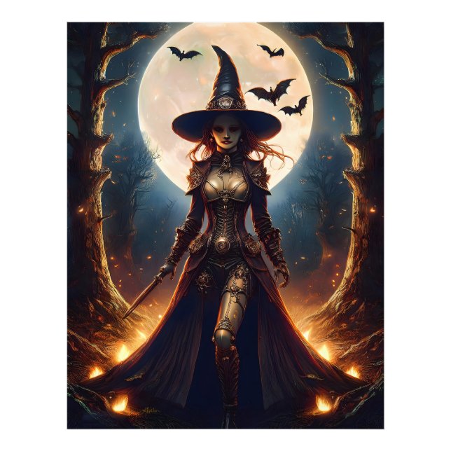 Foto Bruja del bosque steampunk de Halloween (Frente)