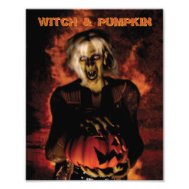 Foto Bruja malvada con calabaza. Halloween