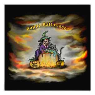 Foto Bruja y gato negro, ¡Feliz Halloween!