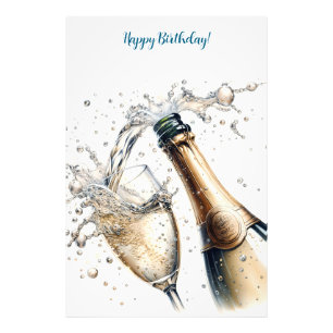 Foto Bubbly champagne Happy Birday