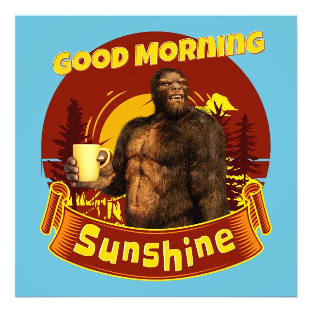 Foto Buenos Días Sol Bigfoot Café Humor Arte (Frente)