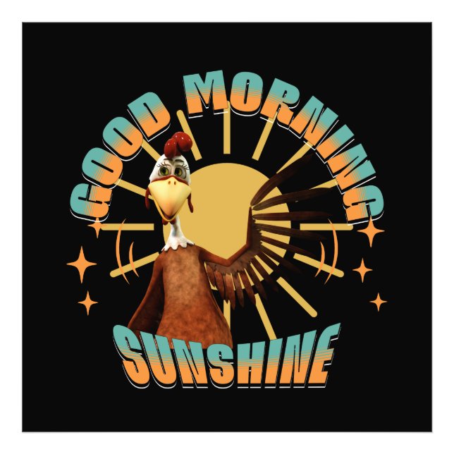 Foto Buenos Días Sol Funny Rooster (Frente)