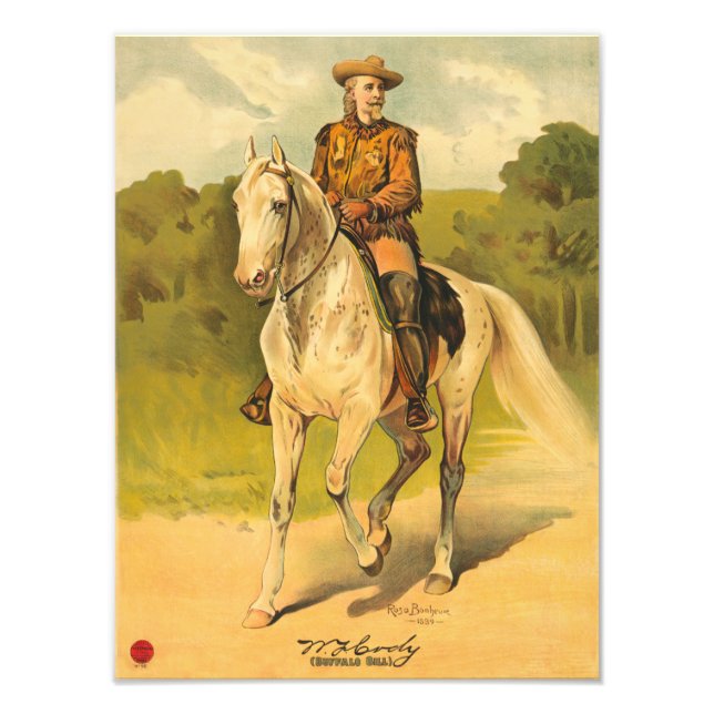 Foto Buffalo Bill Cody en caballo (Frente)