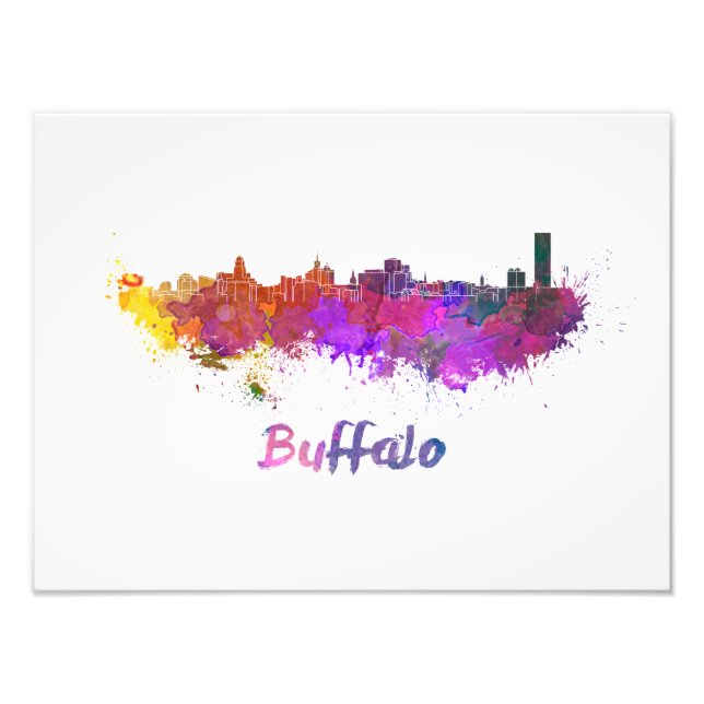 Foto Buffalo skyline in watercolor (Frente)