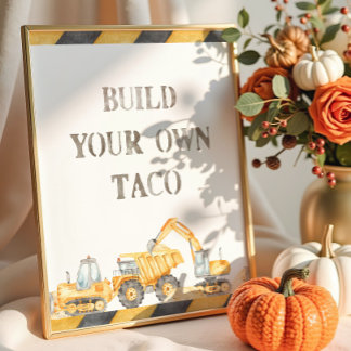 Foto Build Your Taco Construction Truck Tabletop Party 