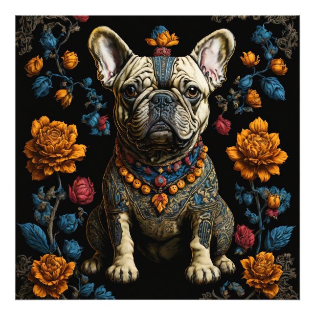 Foto Bulldog francés de arte folclórico de México (Frente)