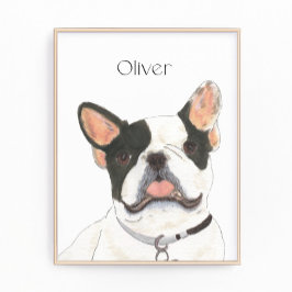 Foto Bulldog francés de canto blanco personalizado