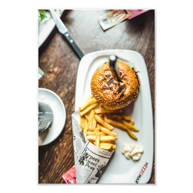 Foto Burger and fries (Frente)