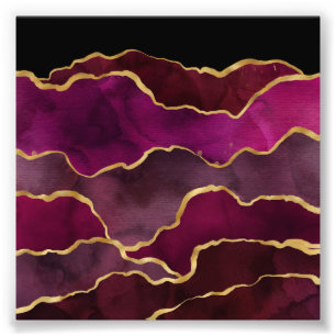 Foto Burgundy Wine Red Abstract Watercolor Pattern
