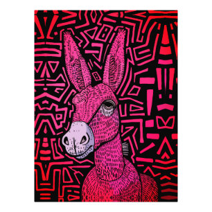 Foto Burro Tribal de Neón – Arte de Pared Audaz y Psico