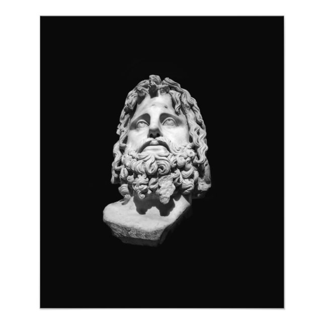 Foto Busto de mármol grecorromano clásico en blanco y n (Frente)