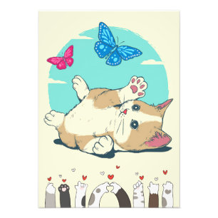 Foto Butterfly Lover Cat Play With Butterfly