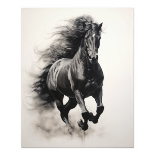 Foto Caballo de espíritu libre negro y blanco
