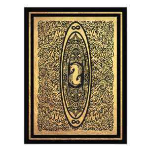 Foto Caballo de mar dorado Mandala - Diseño infinito or