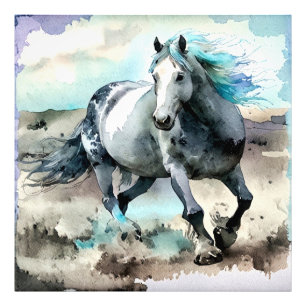 Foto Caballo de tiro galopante acuarela