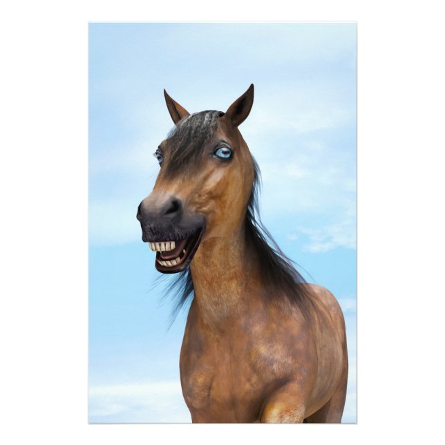 Foto Caballo Feliz Sonriente de Color Castaño (Frente)