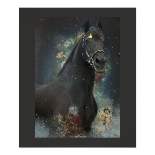 Foto Caballo Friesiano de Belleza Negra - Poster (Frente)
