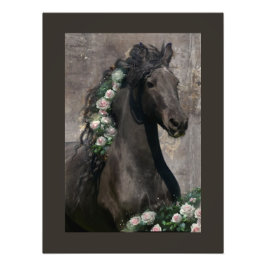 Foto Caballo Friesiano de Belleza Negra - Poster