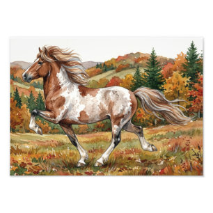 Foto Caballo islandés Freya en bosque otoñal