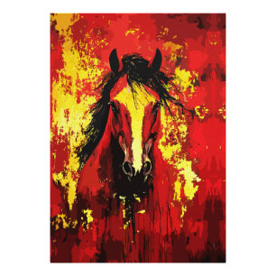 Foto Caballo Majestuoso – Espíritu Ardiente en Oro y Ro
