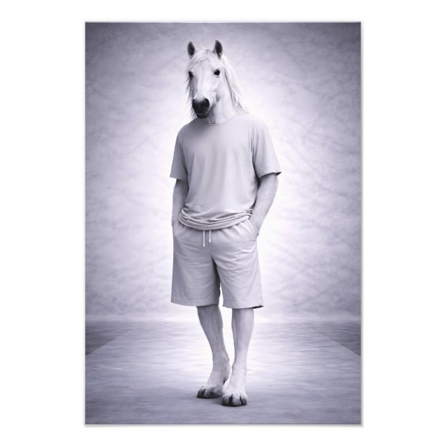 Foto Caballo Mínimo con Ropa Moderna Casual (Frente)