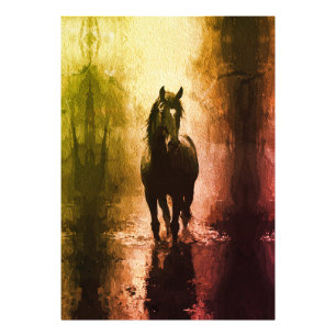 Foto Caballo Negro Místico – Fantasía Oscura Ecuestre