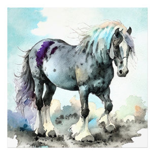 Foto Caballo Shire Acuarela