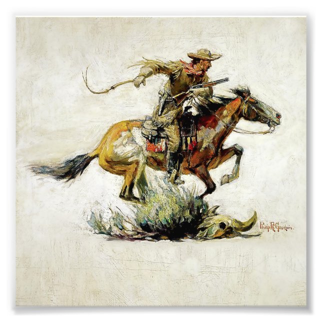 Foto "Caballo y jinete de Winchester" por Philip R Good (Frente)