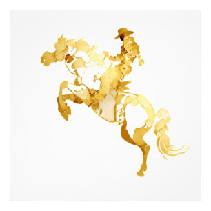 Foto Caballo y Jinete Dorados Abstractos