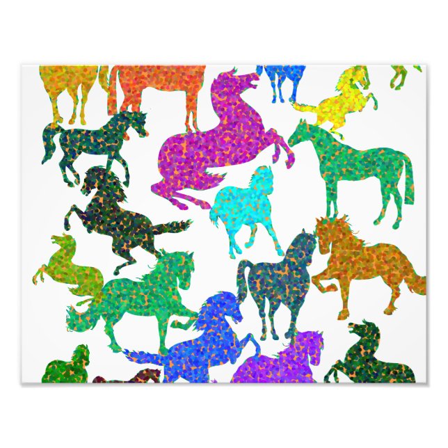 Foto Caballos arco iris - "¡Tonto por caballos!" (Frente)